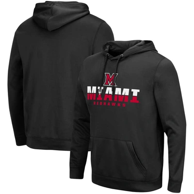 Colosseum Black Miami University Redhawks Lantern Pullover Hoodie