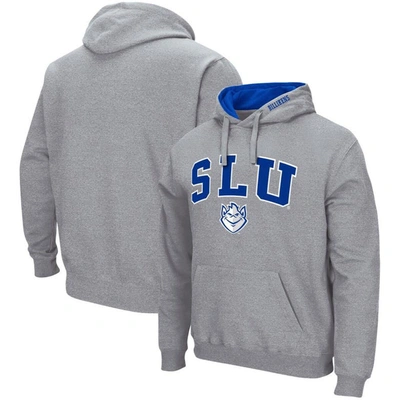Colosseum Heathered Gray Saint Louis Billikens Arch And Logo Pullover Hoodie