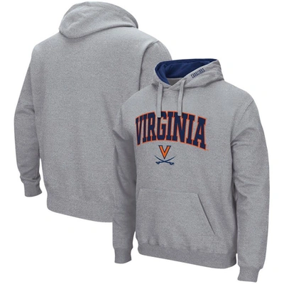 Colosseum Men's  Heathered Gray Virginia Cavaliers Arch And Logo 3.0 Pullover Hoodie