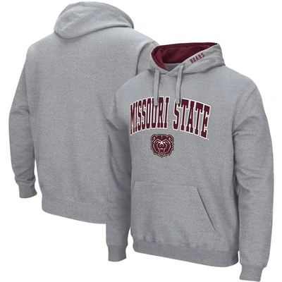 Colosseum Heathered Gray Missouri State University Bears Arch And Logo Pullover Hoodie