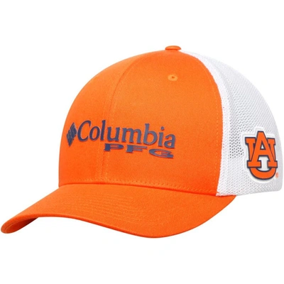 Columbia Orange Auburn Tigers Collegiate Pfg Flex Hat In Orange,white