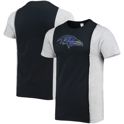 Refried Apparel Black/heathered Gray Baltimore Ravens Sustainable Split T-shirt