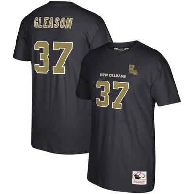 Mitchell & Ness Steve Gleason Black New Orleans Saints 2006 Retired Player Name & Number T-shirt