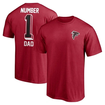 Fanatics Men's  Branded Red Atlanta Falcons 1 Dad T-shirt