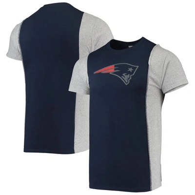 Refried Apparel Navy/heathered Gray New England Patriots Sustainable Split T-shirt
