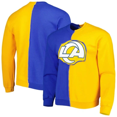 Refried Apparel Royal/gold Los Angeles Rams Sustainable Split Center Pullover Sweatshirt