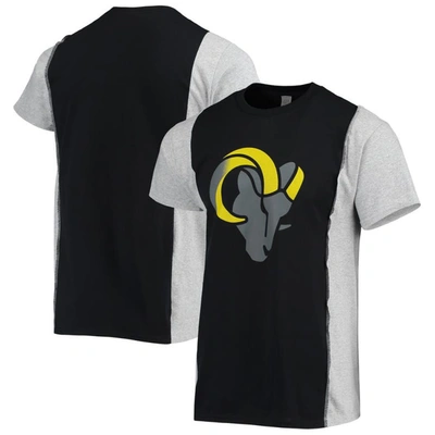 Refried Apparel Black/heathered Gray Los Angeles Rams Sustainable Split T-shirt