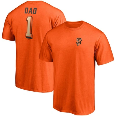 Fanatics Men's  Branded Orange San Francisco Giants Number One Dad Team T-shirt