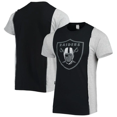 Refried Apparel Black/heathered Gray Las Vegas Raiders Sustainable Split T-shirt In Black,heathered Gray