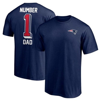 Fanatics Branded Navy New England Patriots #1 Dad Logo T-shirt