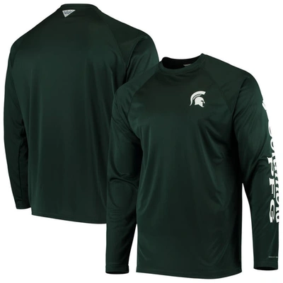 Columbia Pfg Green Michigan State Spartans Terminal Tackle Omni-shade Long Sleeve T-shirt