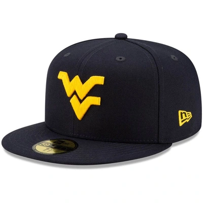 New Era Men's  Navy West Virginia Mountaineers Team Detail 59fifty Fitted Hat