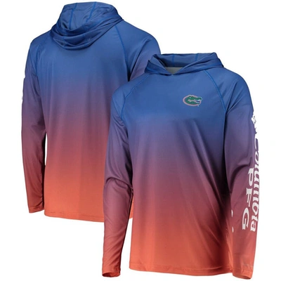 Columbia Pfg Royal Florida Gators Terminal Tackle Omni-shade Upf 50 Long Sleeve Hooded Top