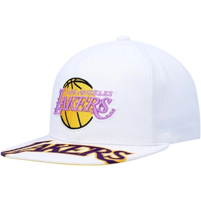 Mitchell & Ness Men's  White Los Angeles Lakers Hardwood Classics Swingman Pop Snapback Hat