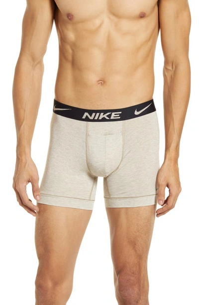 Nike Dri-fit Assorted 2-pack Reluxe Boxer Briefs In Khaki/ Black/ Khaki