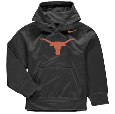 Nike Kids' Youth  Anthracite Texas Longhorns Logo Ko Pullover Performance Hoodie