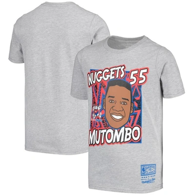 Mitchell & Ness Kids' Youth  Dikembe Mutombo Gray Denver Nuggets Hardwood Classics King Of The Court Player