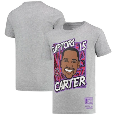 Mitchell & Ness Kids' Youth  Vince Carter Gray Toronto Raptors Hardwood Classics King Of The Court Player T In Heather Gray