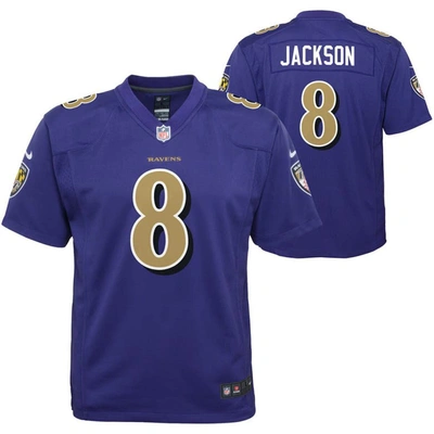 Nike Kids' Youth  Lamar Jackson Purple Baltimore Ravens Color Rush Player Game Jersey