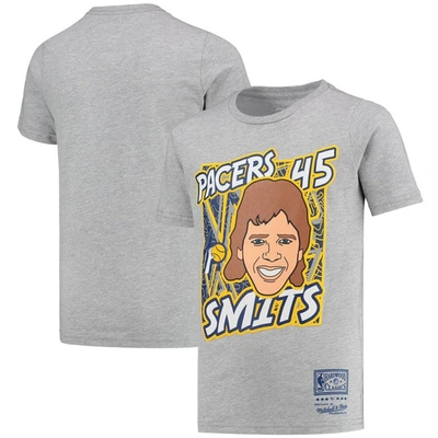 Mitchell & Ness Kids' Youth  Rik Smits Gray Indiana Pacers Hardwood Classics King Of The Court Player T-shi