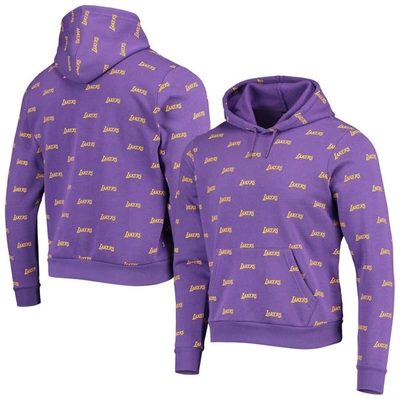 The Wild Collective Unisex  Purple Los Angeles Lakers Allover Logo Pullover Hoodie