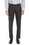Ted Baker Jerome Flat Front Wool Dress Pants In Grey