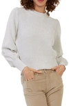 French Connection Jamie Textured Cotton Sweater In Dove Grey