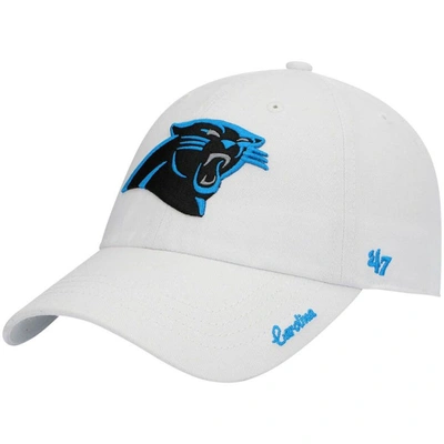 47 ' White Carolina Panthers Miata Clean Up Logo Adjustable Hat