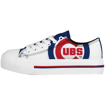 Foco Chicago Cubs Platform Canvas Shoes In White