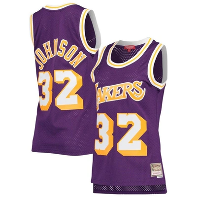 Mitchell & Ness Magic Johnson Purple Los Angeles Lakers Hardwood Classics 1984/85 Swingman Jersey