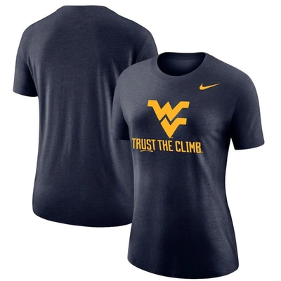 Nike Navy West Virginia Mountaineers Trust The Climb Varsity T-shirt