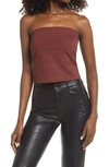 Open Edit Jersey Tube Top In Brown Chocolate