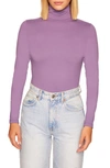 Susana Monaco Mock Neck Long Sleeve Top In Plum