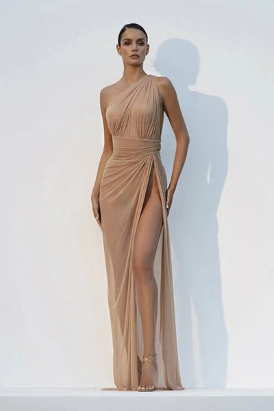 Jean Louis Sabaji One Shoulder Draped Gown