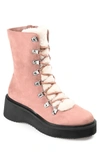Journee Collection Kannon Faux Fur Trim Tru Comfort Foam Bootie In Rose