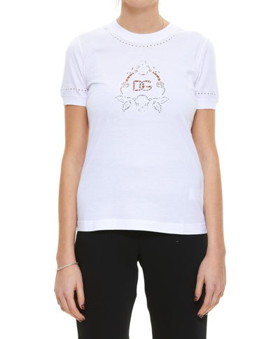 Dolce & Gabbana Embroided Dg T-shirt In White