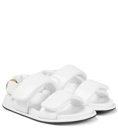 Dries Van Noten Leather Dual-grip Slingback Sandals In White