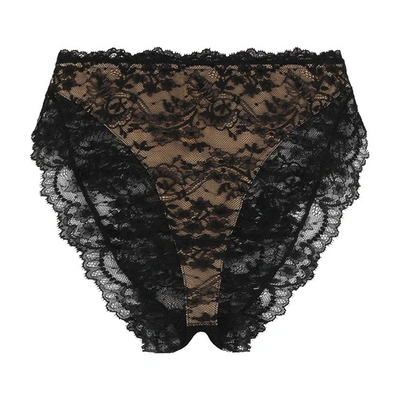 Dolce & Gabbana Runway Pizzo Chantilly Lace Briefs In Black