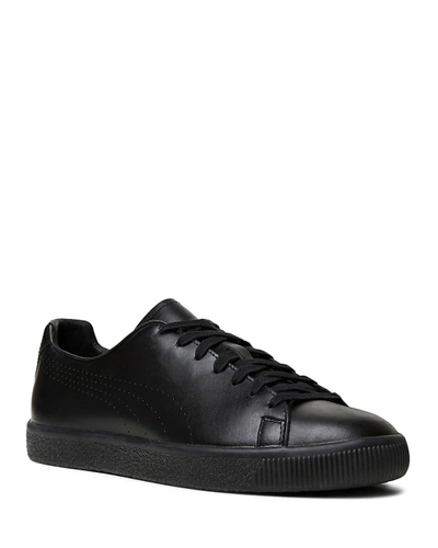 The Kooples X Puma Unisex Clyde Leather Lace Up Sneakers In Black | ModeSens