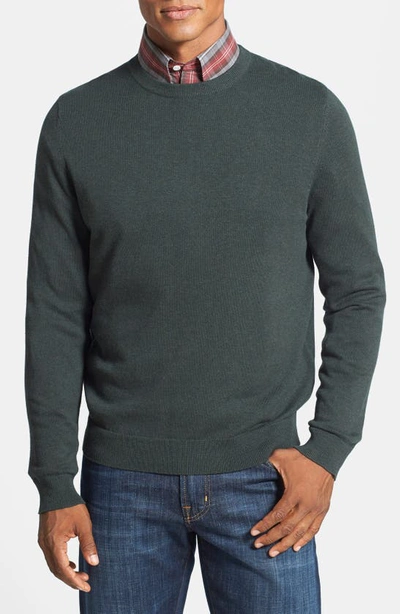 Nordstrom Cotton & Cashmere Crewneck Sweater In Green Ponderosa Heather