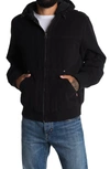 Levi's Faux Shearling Lined Hooded Bomber Jacket In Black