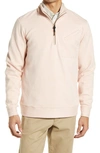 Billy Reid Double Knit Half-zip Pullover In Blush