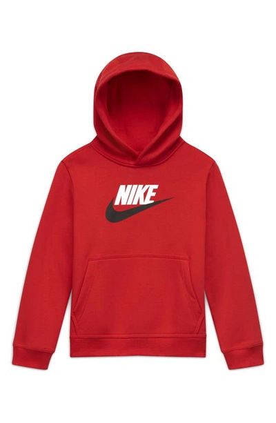 Nike Kids' Sportswear Club Fleece Hooded Sweatshirt In University Red