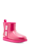 Ugg Classic Mini Waterproof Clear Boot In Rock Rose