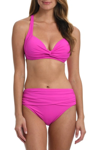 La Blanca Keyhole Banded Bikini Top In Orchid