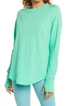 Zella Relaxed Long Sleeve T-shirt In Green Katydid