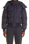 Alexander Mcqueen Graffiti Logo Puffer Jacket In Navy