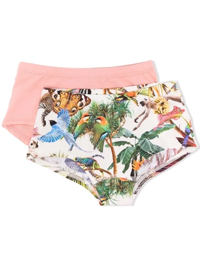 Molo Teen Jungle-print Underwear (set Of 2) In Pink