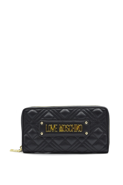Love Moschino Women's Wallet Coin Case Holder Purse Card Bifold In Black