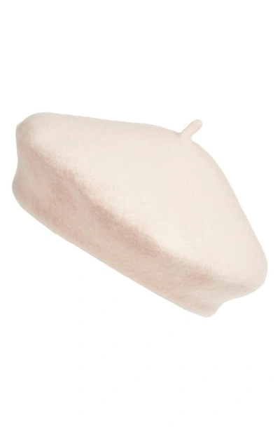 Nordstrom Wool Blend Beret In Pink Peony Bud